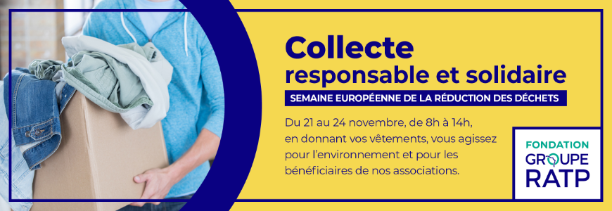 Visuel Comment se déroule la collecte de vêtements, actuellement en cours jusqu’au 24 novembre, au siège de la RATP ?